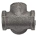 Gimiton 4 Pack 4 Way Pipe Fitting Malleable Iron DN20 3/4 Black Malleable Cast Iron Pipe Tee Fitting Industrial Steel Side Outlet Elbow 4-Way Fitting (DN20 3/4)