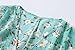olrain Women Casual Lightweight Floral Printed Open Front Kimono Soft 3/4 Sleeve Cardigan (Small, Green-2)
