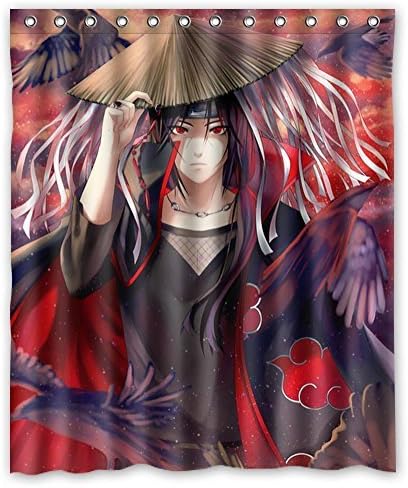 I-Manggo Naruto Uchiha Itachi Customized Waterproof Shower Curtain Bathroom Curtainses