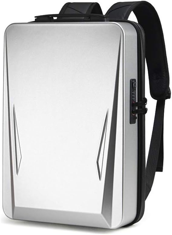Amazon Co Jp Aimonocin ビジネスリュック 薄型 ハードシェルメンズ 通勤 ビジネスバック メンズ 軽量 リュックサック ビジネス 出張 満員電車邪魔ならず l マチ拡張可 ジッパー 15 6 17 3インチノートパソコンまで対応 メンズ レディース 人気 シルバー 服