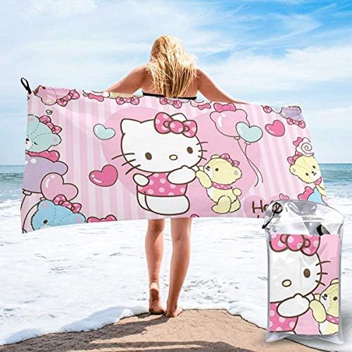 DailiH Super Absorbent Sports Towels Hello Kitty Hand Towel/Bath Towel/Beach Towel- For Outdoor Camping, Hiking, Bath, Pool, Beach, Travel 27.5"x55"