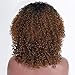 ENTRANCED STYLES Synthetic Curly Wigs for Black Women Afro Brown Wigs with Dark Roots Synthetic Full Wigs Heat Resistant Fiber