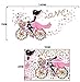 SWORNA Nature Series SN049 Flower Butterfly Girl on Bicycle Removable Vinyl DIY Wall Art Mural Sticker Decal Decor for Living Room/Bedroom/Playroom/Hallway/Kindergarten/Home Office/School 28