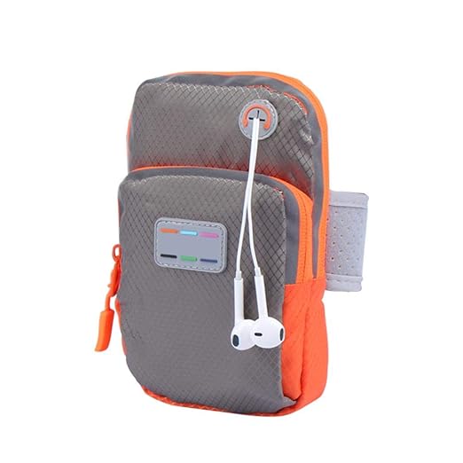 BEBIG Sport Armband Running Phone Arm Band Bag Pouch w/Headset Hole (Grey)
