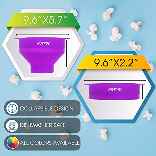 The Original Hotpop Microwave Popcorn Popper, Silicone Popcorn Maker