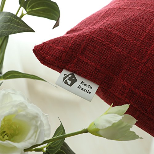 image for Kevin Textile Retro Farmhouse Checkered Weaving Cotton Linen Decorativ