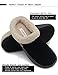 VONMAY Men's Wool Plush Fleece Lined Slip On Memory Foam Clog House Slippers Indoor/Outdoor (Medium / 9-10 D(M) US, Black/Gray)