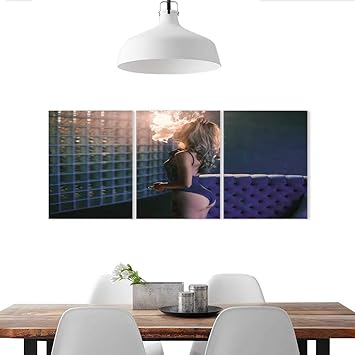 Amazon Com Auraise Home Triptych Art Set Vaping Young Beautiful