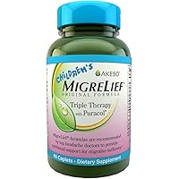 Children's MigreLief® - Triple Therapy with Puracol™ - Nutritional Support for Pediatric Migraine Sufferers - 60 Caplets…