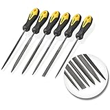 JawayTool 6pc Carbon Steel Needle File Small Wood Rasp Set Soft Grip