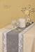 Ling's moment 12 x 108 Inch Grey Burlap Table Runner with Lace Trim for Rustic Chic Fall Wedding Party Home Dinning Table Dresser Decor/Machine Washable