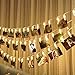 Decute 50LED Photo Clips String Lights Holder Timer Function 8 Modes Dimmable with Remote, 17FT Fairy Starry Lights for Christmas Card Bedroom Wedding Party Hanging Photos Pictures Memos, Warm White