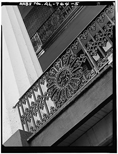 8 x 12 Photo of 5. DETAIL OF EXTERIOR IRON RAILING, FOUND ON SECOND AND THIRD FLOOR BALCONIES OF FRONT AND REAR ELEVATIONS - Talladega College, Swayne Hall, Talladega, Talladega Count after 1933 23a
