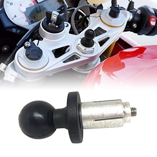 JUNESUN Aluminum Base Rubber Motorcycle Bike Mount Black Fork Stem Base with Ball Head for RAM Mount for Ball Mount Adapter - Thumbnail 3