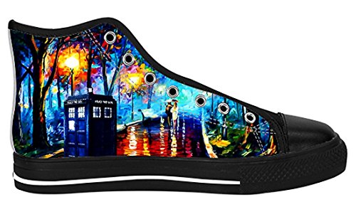 Women's Canvas High Top Casual Van Gogh Colorful Painting BBC Tv Shows Doctor Who Doc Tardis Shoes Fashion Sneaker 9 B(M) US