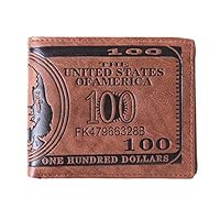 HENGSONG Men US Dollar Bill Wallet PU Leather Credit Card Photo Holder Bifold Billfold (?Dark Brown)