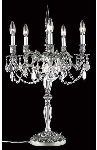 Table Lamps 5 Light With Pewter Finish Swarovski Strass E12 Bulb 18 inch 300 Watts - World of Classic