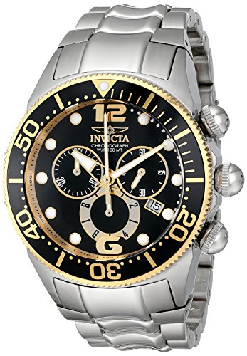 Invicta Men's 14197 Lupah Chronograph Black Dial Stainless Steel Watch