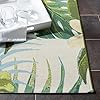 Safavieh Barbados Collection BAR516X Tropical Floral Indoor/ Outdoor Area Rug, 4' x 6', Green/Pink