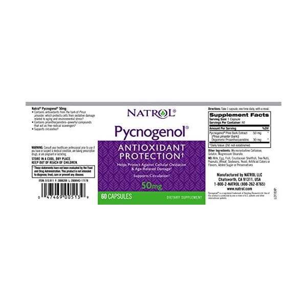 Natrol Pycnogenol Capsules, Antioxidant Protection, Protects Against Cellular Oxidation and Age