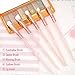 Becoyou Professional Eye Brush Set, 5 Pieces Eye Makeup Brushes with Rhinestone Acrylic Smooth Handle for Eyeshadow Eyebrow Eyeliner Blending Brush, Pink