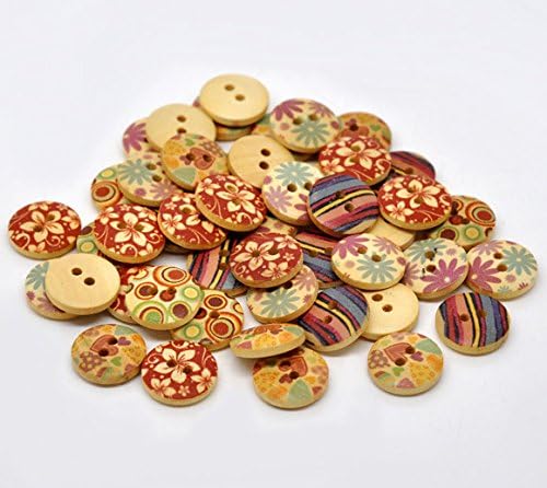 Pack of 100PCS - Mixed Colours of Various Shaped Mixed Buttons for Sewing and Crafting