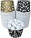 Candy Nut Mini Baking Paper Treat Cups - Black Gold White - 48 Pack
