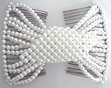 Lovef EZ Combs Stretchable Double Combs - exquisite Pearl beaded Magic hairpin comb Hair Accessories for women (White)
