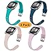 Coperr 4 Packs Bands Compatible with Fitbit Versa/Fitbit Versa 2/Fitbit Versa Lite for Women Men, Narrow Slim Soft Silicone Replacement Wristband for Fitbit Versa Smart Watch with Buckle Design