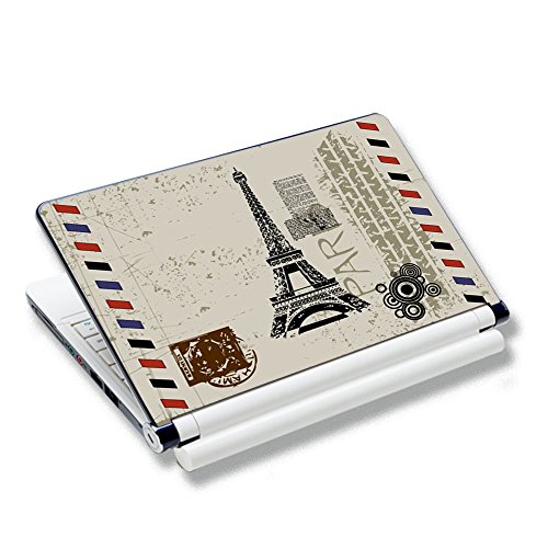 Meffort Inc 17 17.3 inch Laptop Skin Sticker Cover Art Decal Fits 16" 17" 18" 19" Notebook PC (Free Wrist Pad) - Paris Design