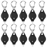 Uniclife 10 Pack Mini Keychain Flashlight Ultra Bright LED Key Ring Light Torch, Black