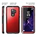 YOUMAKER Galaxy S9+ Plus Case, Metallic Red with Built-in Screen Protector Heavy Duty Protection Shockproof Slim Fit Full Body Case Cover for Samsung Galaxy S9 Plus 6.2 inch - Red/Black