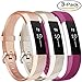 Vancle For Fitbit Alta HR Bands and Fitbit Alta bands, Newest Sport Replacement Wristbands with Secure Metal Buckle for Fitbit Alta HR/Fitbit Alta(Champagne Rose-Gold fuchsia, Large)