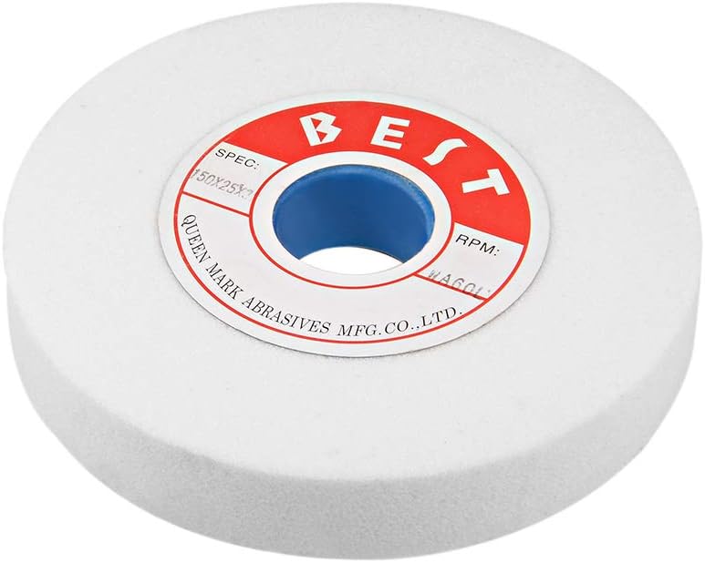 sourcing map 6-Inch Bench Grinding Wheels White Aluminum Oxide WA 60 Grit for Surface Grinding