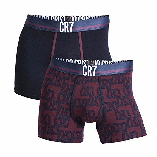 CR7 Cristiano Ronaldo Mens Boxer Trunk 2 Pack S M L 8302-49-501 Cotton Black (X-Large)