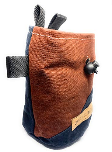 Waxed Canvas Chalk Bag for Rock Climbing by Orbital Climbing