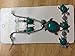 Outgeek Turquoise Necklace Set, Turquoise Pendant Chain Necklace Dangle Earrings Bracelet Set for Women