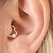 OUFER Body Piercing Jewelry 16 Gauge Clear Heart CZ Left Closure Daith Cartilage Earring Heart Tragus Earrings Piercing (Rose Gold Clear)