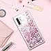 Caka Case for Galaxy Note 10 Plus Glitter Case Liquid Bling Luxury Fashion Flowing Floating Sparkle Shining Glitter Soft TPU Clear Women Girls Case for Samsung Galaxy Note 10+ Plus 5G (Rose Gold)