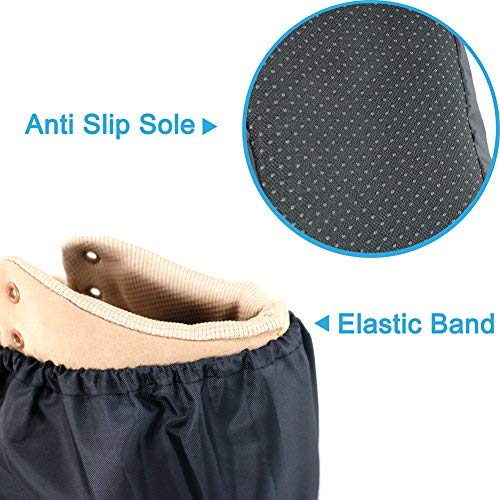 LINKEASE Reusable Boot & Shoe Covers Water Resistant Non Skid and Washable for Real Estate Contractors to Keep Floors Carpets Footwear and Rooms Clean - 5 Pairs (Large, Black)