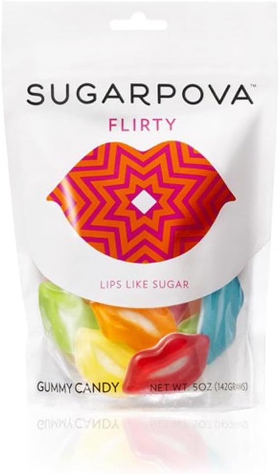 Sugarpova Flirty Lip Shaped Fruit Flavored Gummy Candy - 6 Count Case