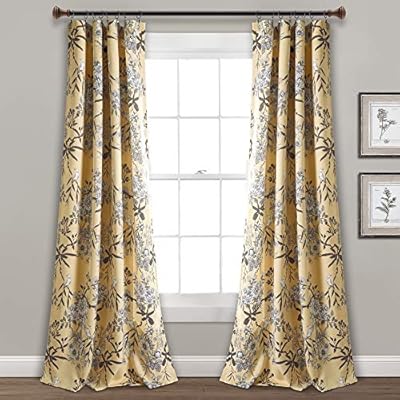 Amazon Com Lush Decor Yellow Botanical Garden Curtains Floral