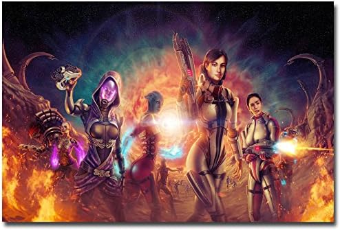 Lawrence Painting Mass Effect 2 3 4 Shooting Action Game Art Canvas Poster Print Wall Pictures For Bedroom Living Room Decor