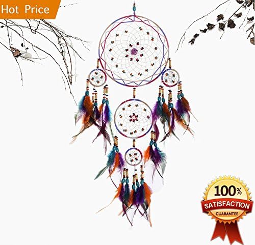 Dream Catcher Handmade Wall Hanging Home Decor 7.8" Diameter 19.7" Long