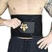 iDofit Waist Trimmer Belt, Sweat Wrap for Fat Burning, Sauna Belt Waist Trainer Stomach Shaper for Women & Men Black