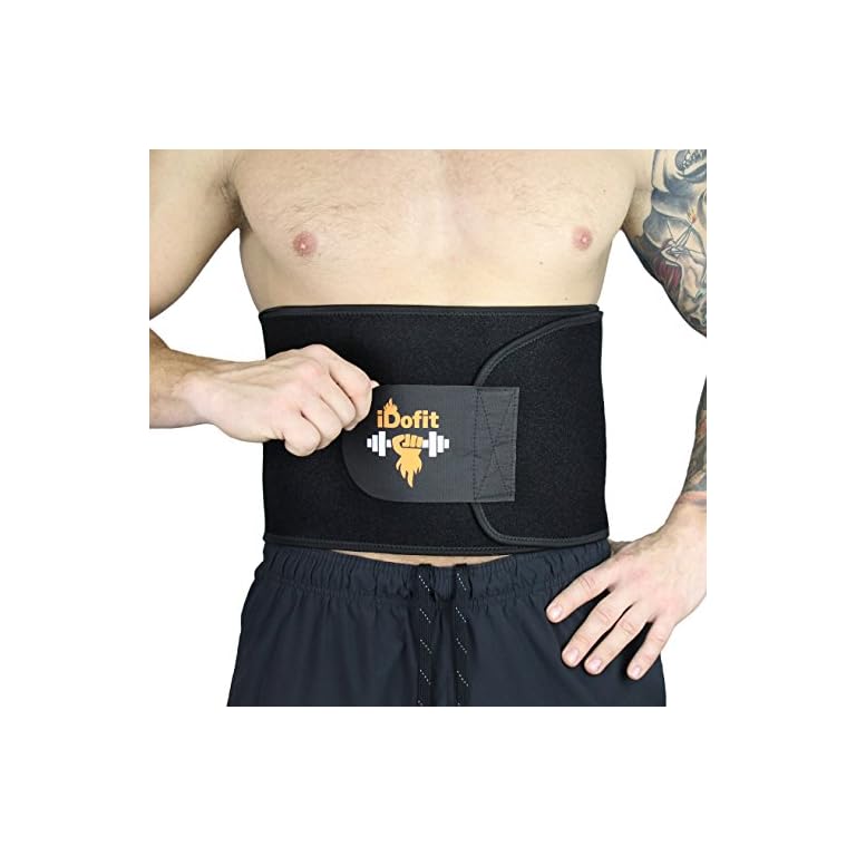 iDofit Premium Adjustable Waist Trimmer Belt Sauna Belt Weight Loss