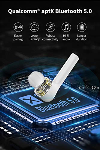 Wireless Earbuds, Bluetooth Headphones 5.0 with Dual Dynamic Drivers, aptX High Resolution Audio, IP - //coolthings.us