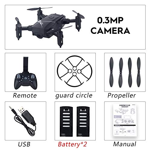 LAOHAO Black 0.3MP Camera Foldable Portable Small Body Volume Camera (Color : 2 Battery Packs)
