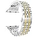 Aizilasa Apple Watch Band 42mm, Stainless Steel iWatch Replacement Band, Adjustable Metal Wristband Strap With Butterfly Clasp for Apple Watch Series 2 Series 1 Sport and Edition (Gold)