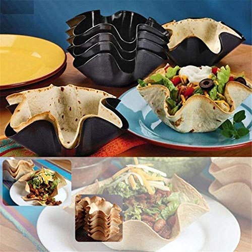 image for TOOGOO Large Non-Stick Fluted Tortilla Shell Pans Taco Salad Bowl Make